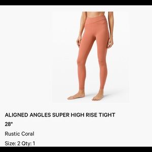 Lululemon Aligned Angles Leggings in Coral